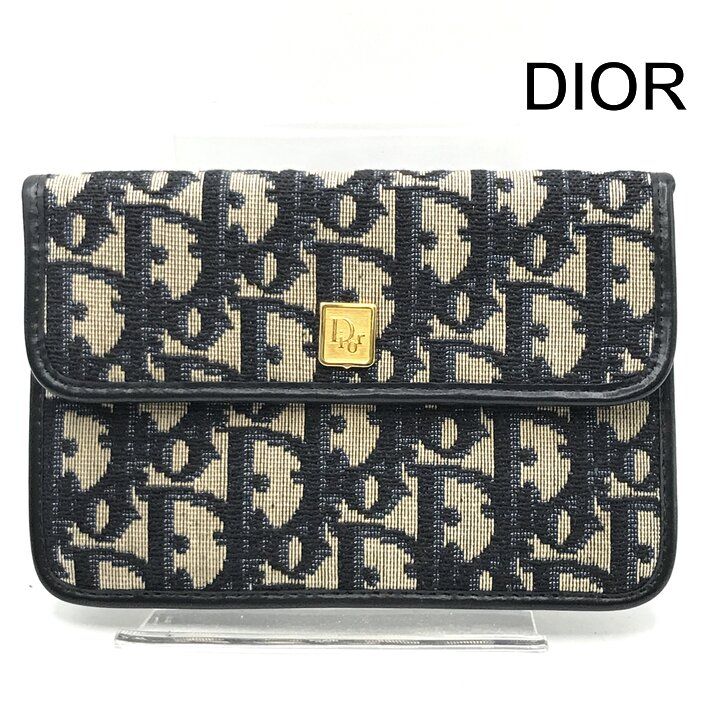 Dior Trotter Canvas Logo Pouch Case Navy