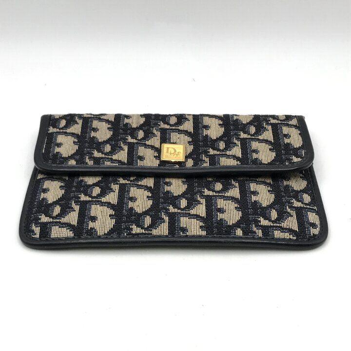 Dior Trotter Canvas Logo Pouch Case Navy — view 4