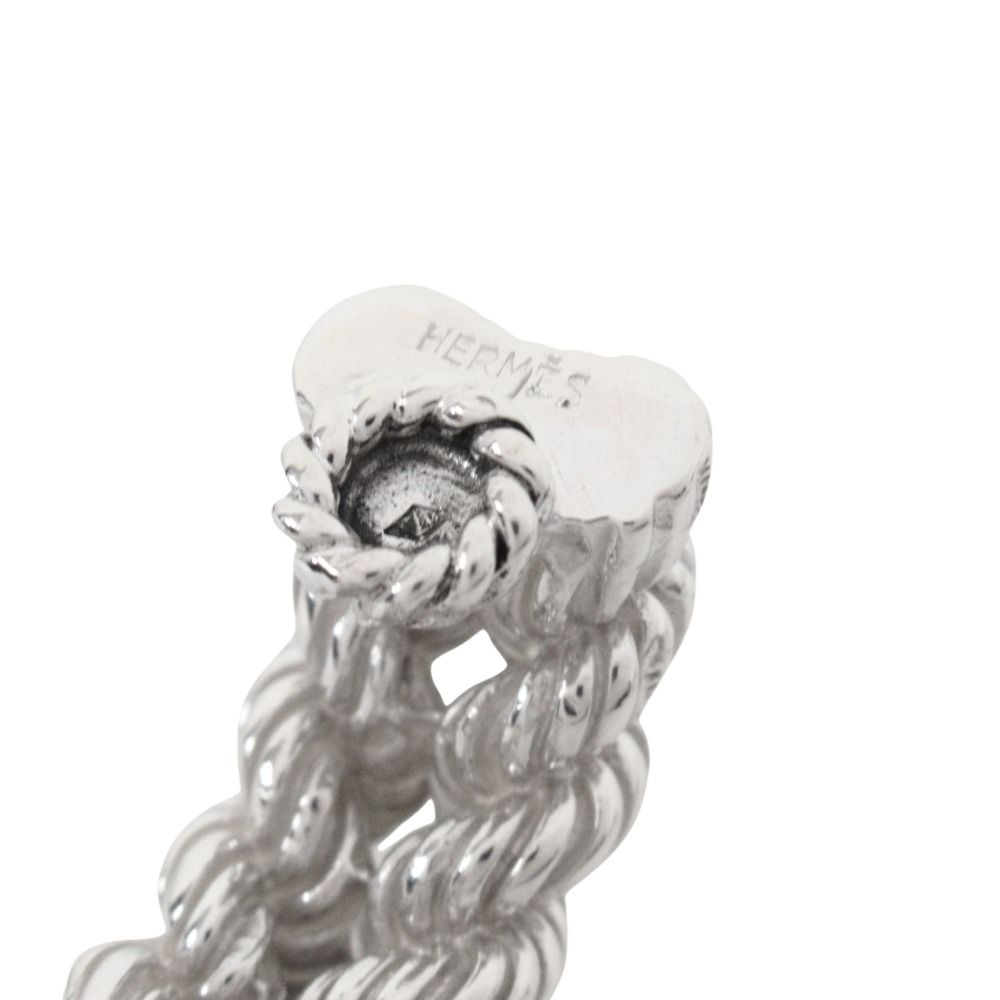 Hermes Polished Rope Twist Earrings Vintage Silver — view 6
