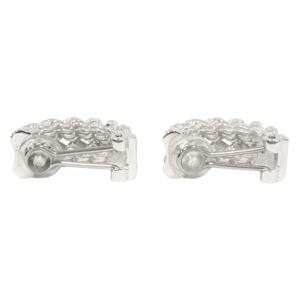 Hermes Polished Rope Twist Earrings Vintage Silver — view 4