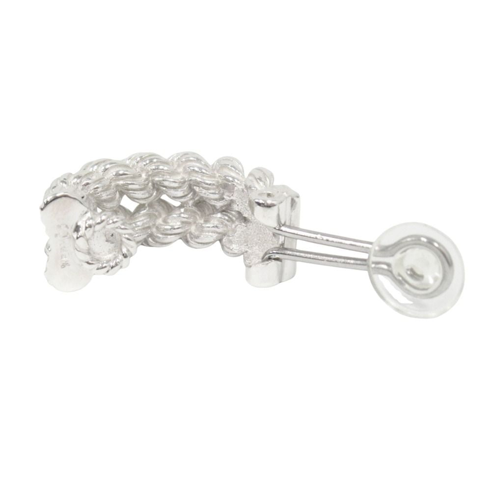 Hermes Polished Rope Twist Earrings Vintage Silver — view 5