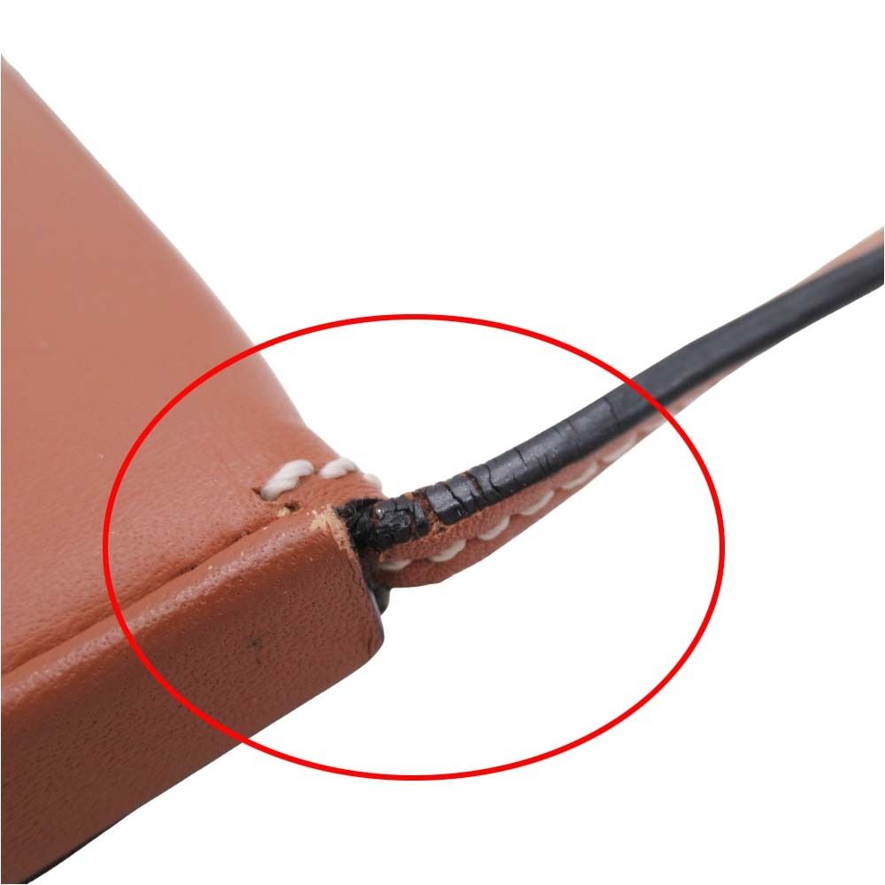 Loewe Heel Pouch Mini Coin Case Multi Purse Neck Strap Anagram Logo Wallet Brown — view 9