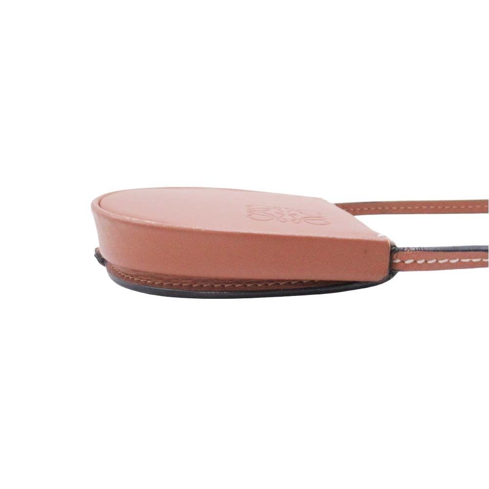 Loewe Heel Pouch Mini Coin Case Multi Purse Neck Strap Anagram Logo Wallet Brown — view 3