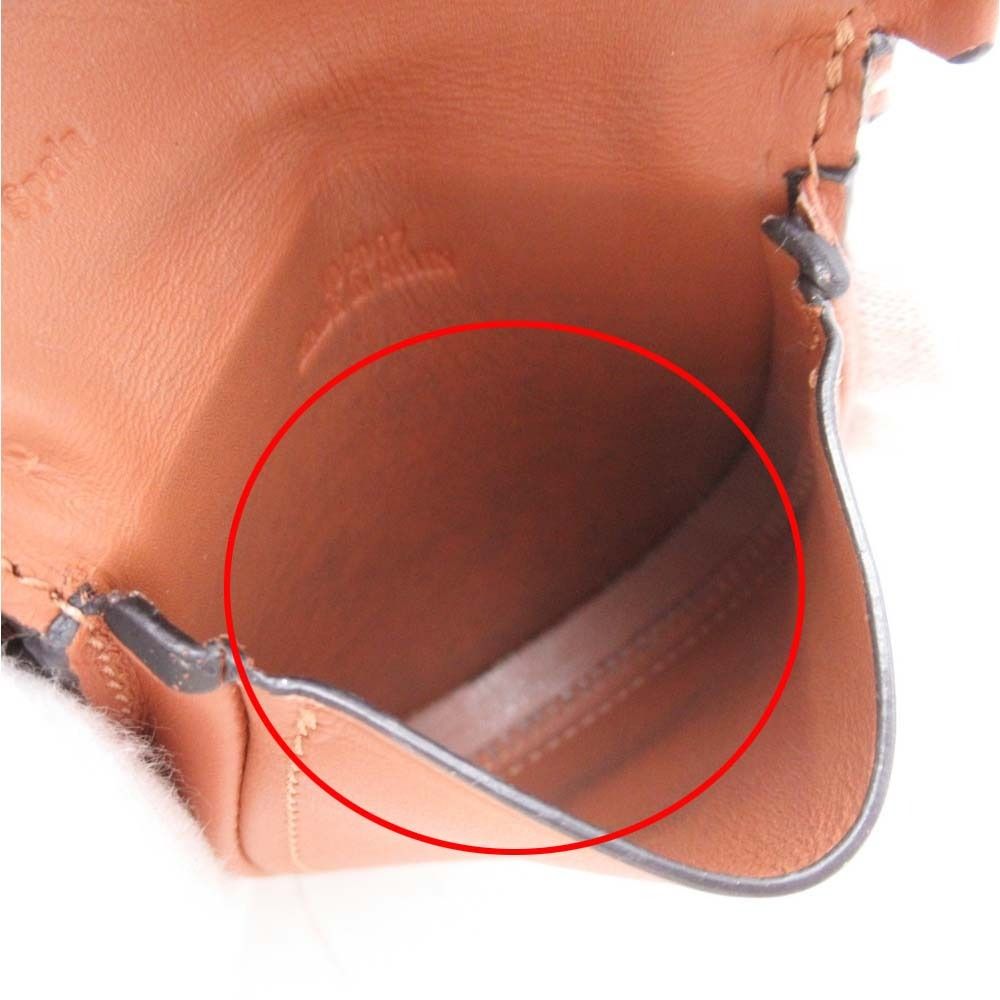 Loewe Heel Pouch Mini Coin Case Multi Purse Neck Strap Anagram Logo Wallet Brown — view 7
