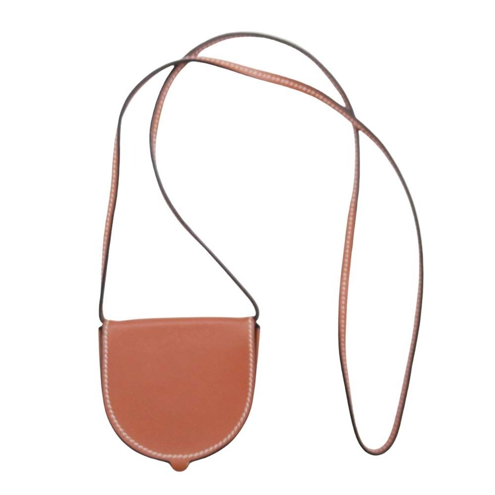 Loewe Heel Pouch Mini Coin Case Multi Purse Neck Strap Anagram Logo Wallet Brown — view 2