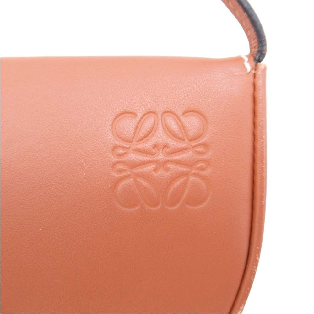 Loewe Heel Pouch Mini Coin Case Multi Purse Neck Strap Anagram Logo Wallet Brown — view 5