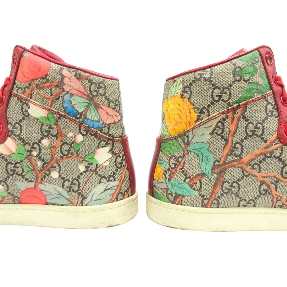 Gucci GG Tian Supreme Monogram High Cut Sneakers Logo 38.5 Beige — view 9