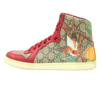 Gucci GG Tian Supreme Monogram High Cut Sneakers Logo 38.5 Beige