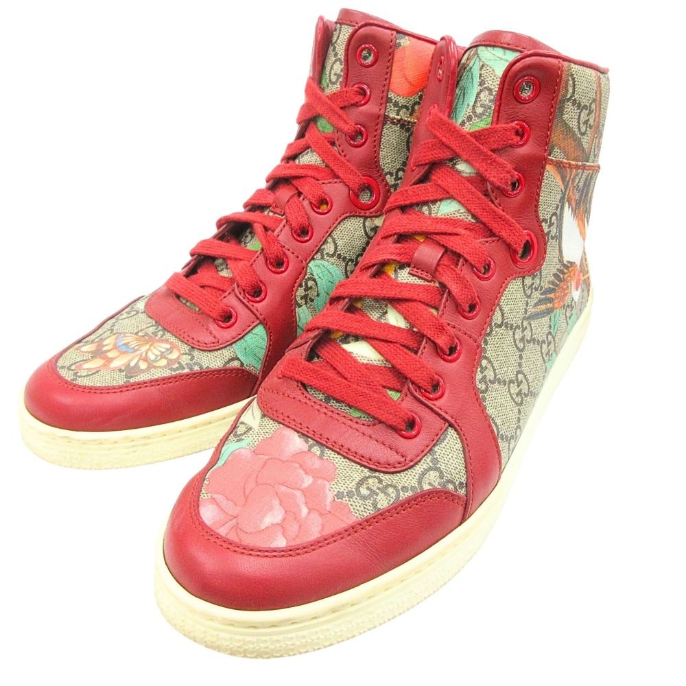 Gucci GG Tian Supreme Monogram High Cut Sneakers Logo 38.5 Beige — view 3