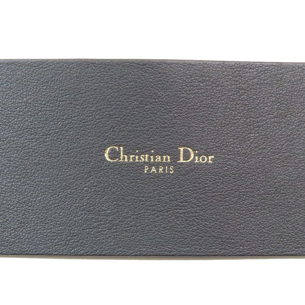 Dior D Buckle Quake Leather Waist Mark Belt 75 Black Gold — view 7