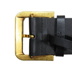 Dior D Buckle Quake Leather Waist Mark Belt 75 Black Gold — view 6