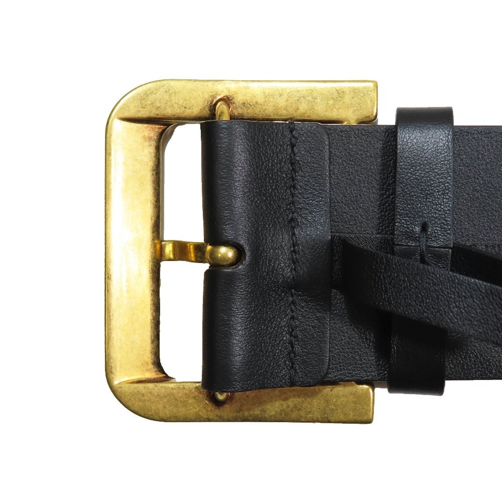 Dior D Buckle Quake Leather Waist Mark Belt 75 Black Gold — view 6