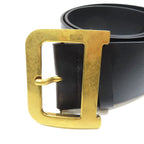 Dior D Buckle Quake Leather Waist Mark Belt 75 Black Gold — view 4