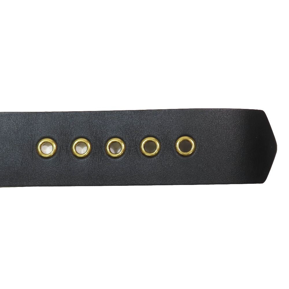 Dior D Buckle Quake Leather Waist Mark Belt 75 Black Gold — view 5