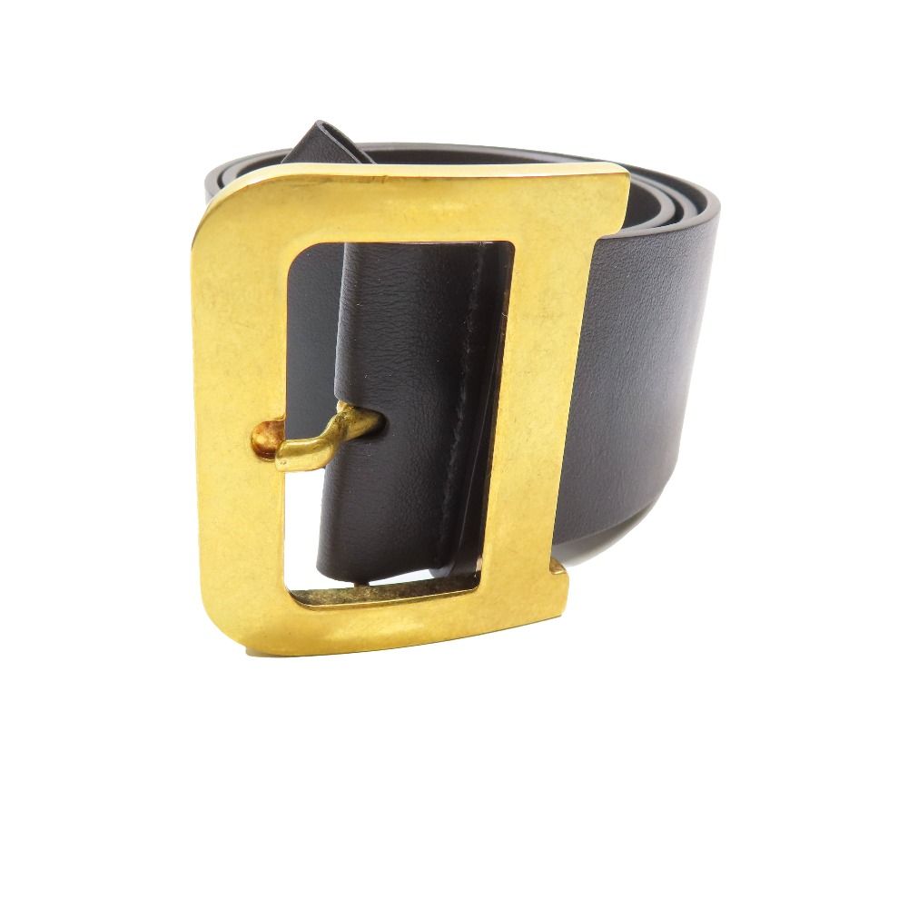 Dior D Buckle Quake Leather Waist Mark Belt 75 Black Gold — view 3
