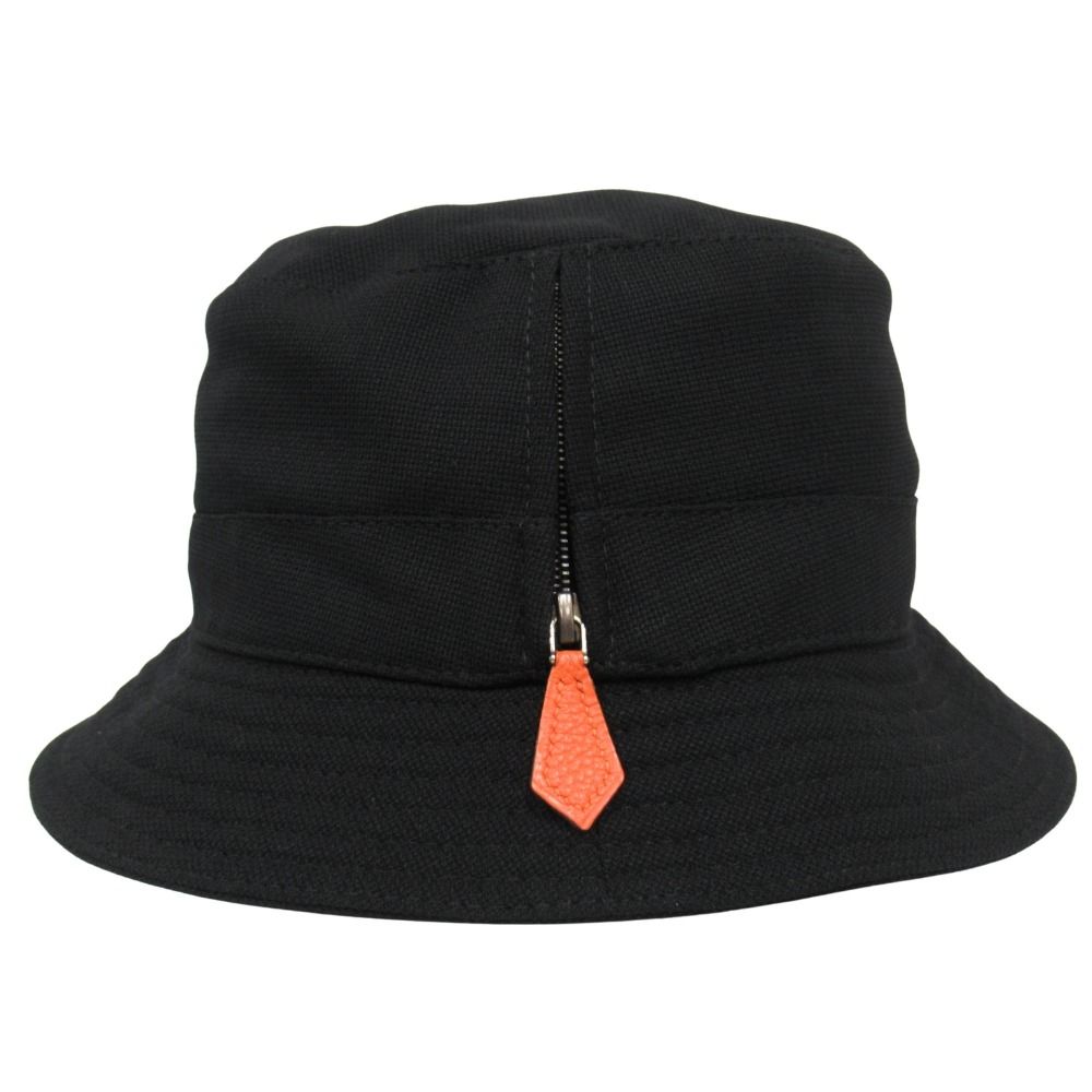 Hermes Motsch Mocchi Wool Bucket Hat Archive 56 Black — view 2