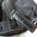 Gucci Bamboo Handle Nylon Leather Tote Vintage Purse Black — view 6