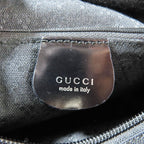 Gucci Bamboo Handle Nylon Leather Tote Vintage Purse Black — view 7