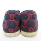 Gucci GG Pattern Felt Horsebit Slip on Shoes 36.5 Navy — view 3