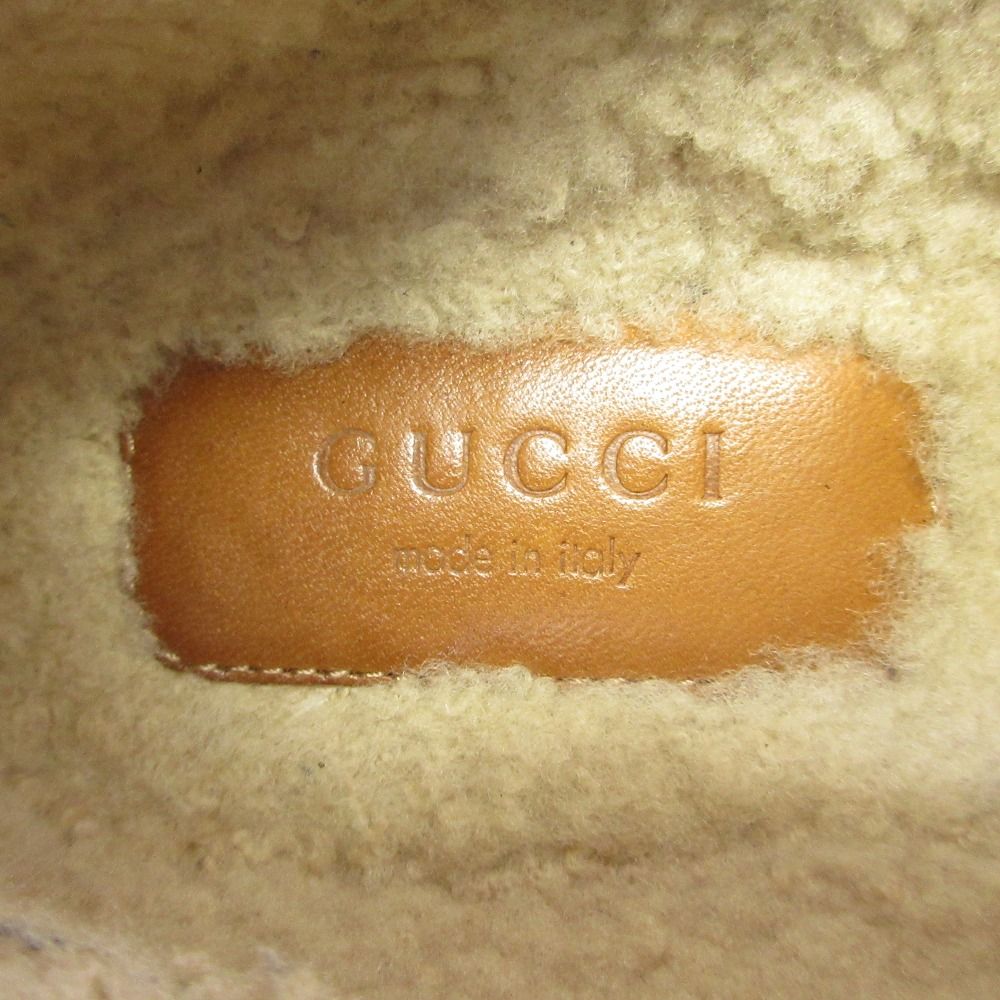 Gucci GG Pattern Felt Horsebit Slip on Shoes 36.5 Navy — view 6