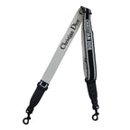 Dior Shoulder Strap Embroidery Signature Logo Bag White Black — view 2