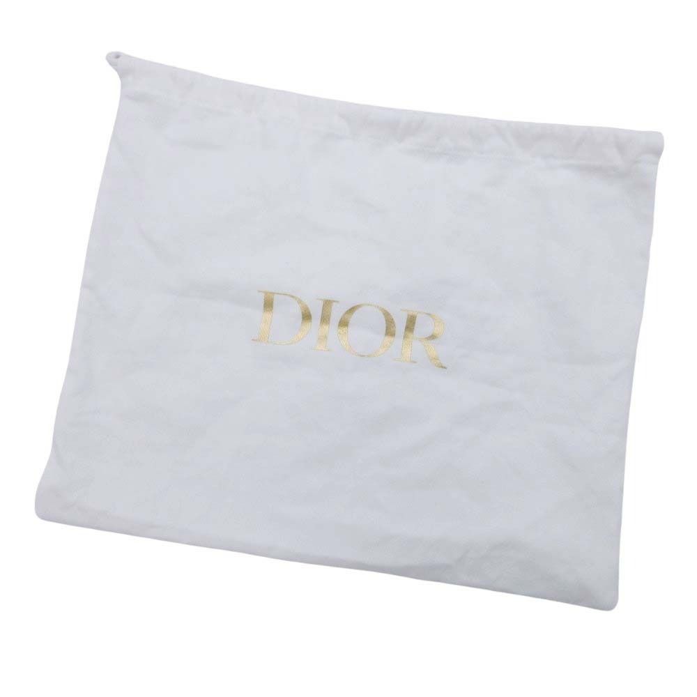 Dior Shoulder Strap Embroidery Signature Logo Bag White Black — view 9