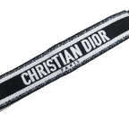 Dior Shoulder Strap Embroidery Signature Logo Bag White Black — view 4
