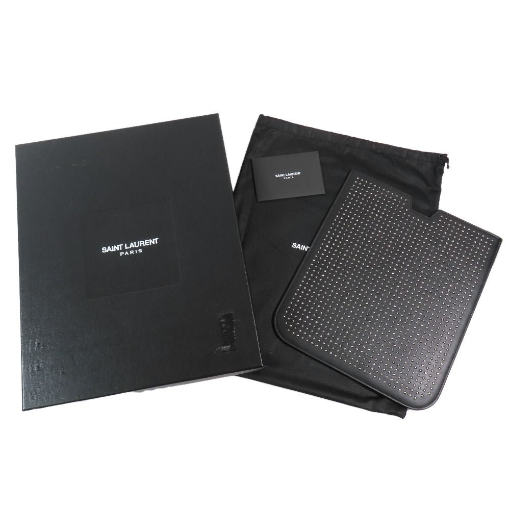 Saint Laurent Paris iPad Tablet Case Studs Leather Black — view 4