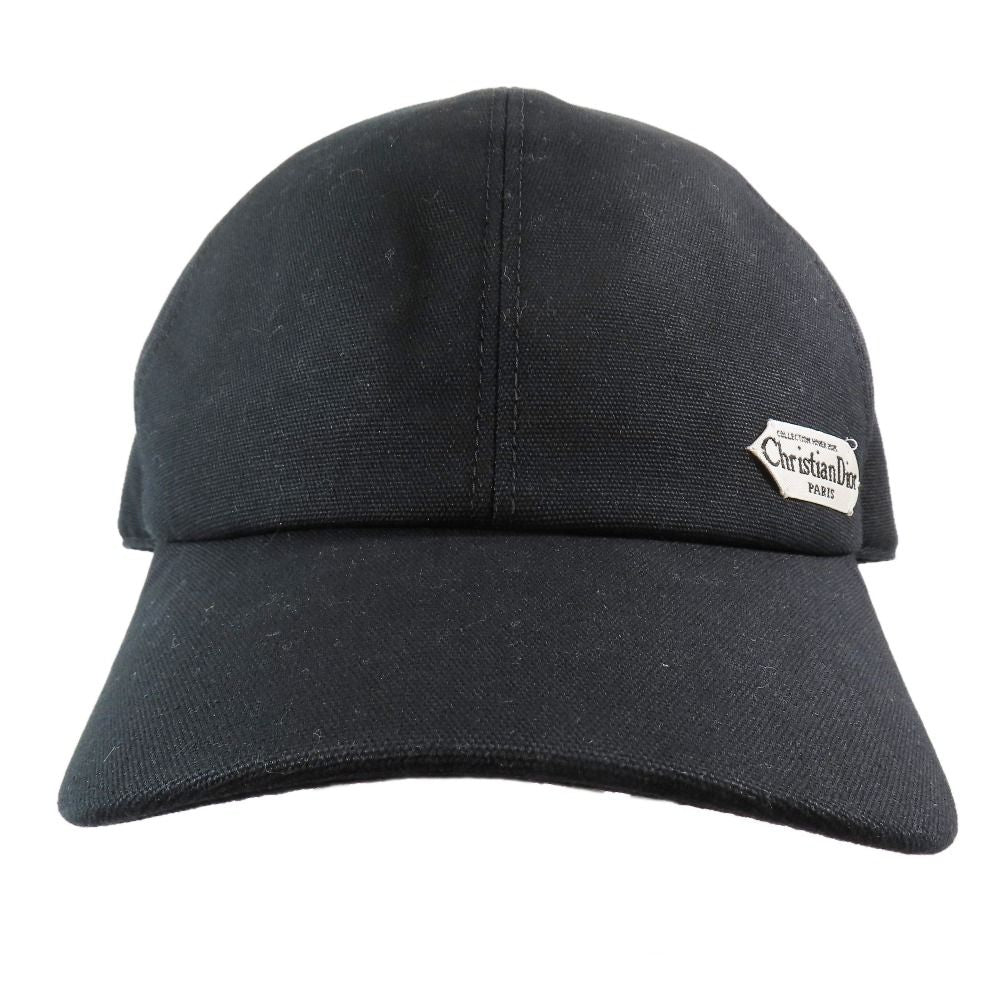 Dior Cap Baseball Cap Hat Logo Patch Canvas XL Black — view 2