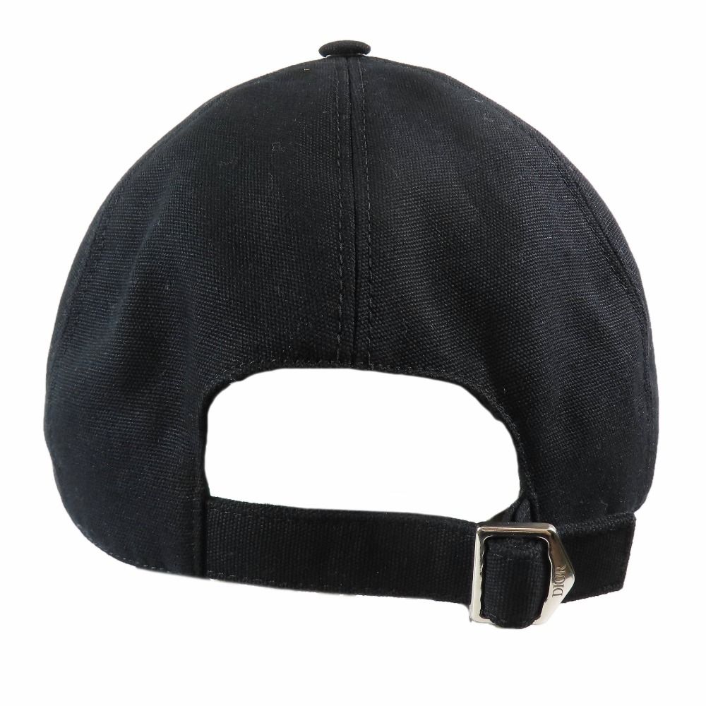 Dior Cap Baseball Cap Hat Logo Patch Canvas XL Black — view 4