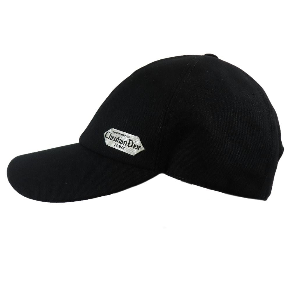Dior Cap Baseball Cap Hat Logo Patch Canvas XL Black — view 3
