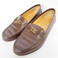 Hermes Hapi Belt Leather Loafers Shoes 36.5 Brown