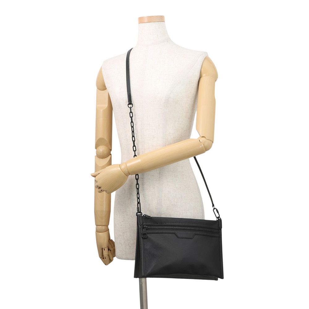Louis Vuitton Shoulder Bag Monogram Shadow Flat Messenger Pouch Black — view 4