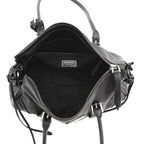 Prada Tote Boni Triangle Logo Leather 2-Way Shoulder Black — view 6