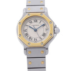 Cartier Santos Octagon SM Watch Ivory Dial Quartz Vintage