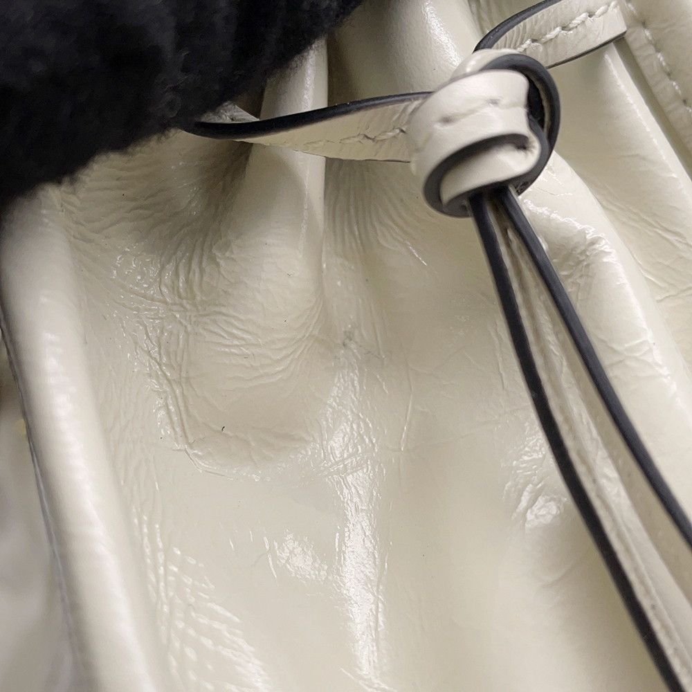 Prada Handbag Boni Mini Leather Triangle Logo 2-Way Shoulder White — view 7