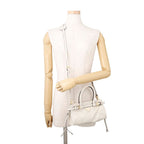Prada Handbag Boni Mini Leather Triangle Logo 2-Way Shoulder White — view 4