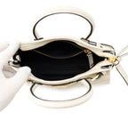 Prada Handbag Boni Mini Leather Triangle Logo 2-Way Shoulder White — view 6