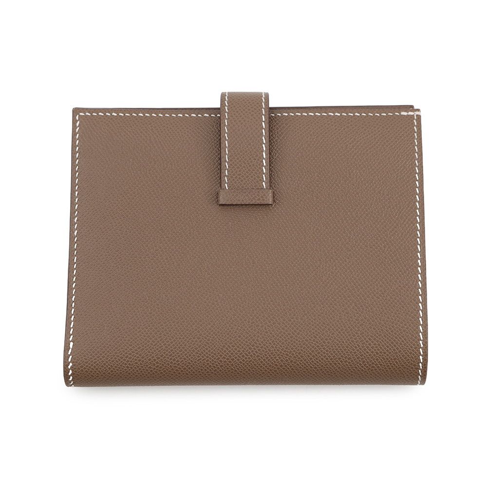 Hermes Bifold Wallet Bearn Compact Etoupe Gold Vo Madame — view 3