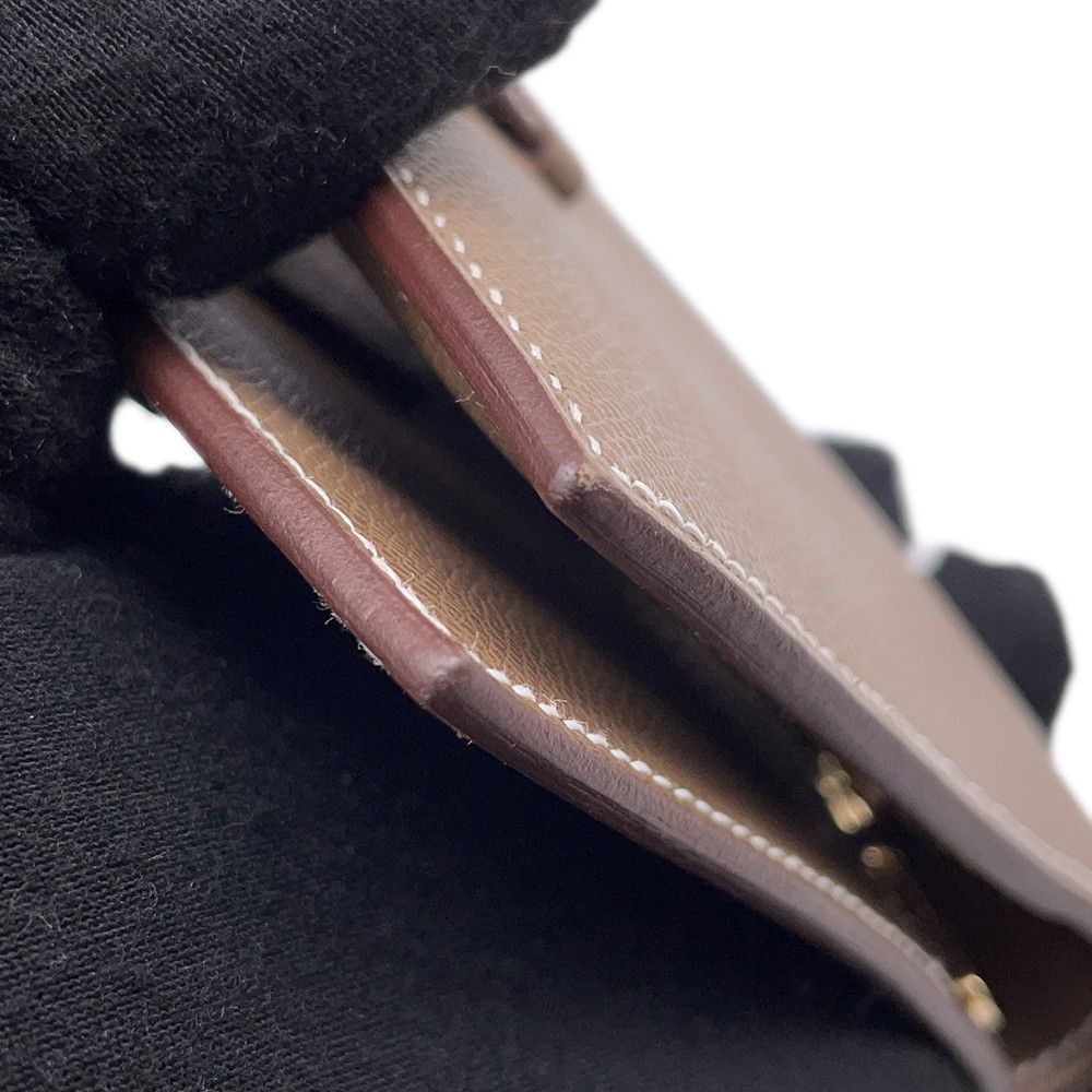 Hermes Bifold Wallet Bearn Compact Etoupe Gold Vo Madame — view 7