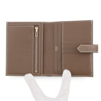 Hermes Bifold Wallet Bearn Compact Etoupe Gold Vo Madame — view 4