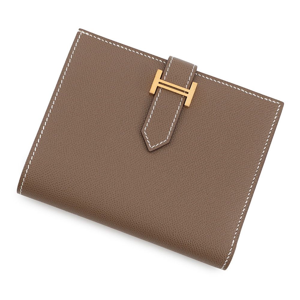 Hermes Bifold Wallet Bearn Compact Etoupe Gold Vo Madame