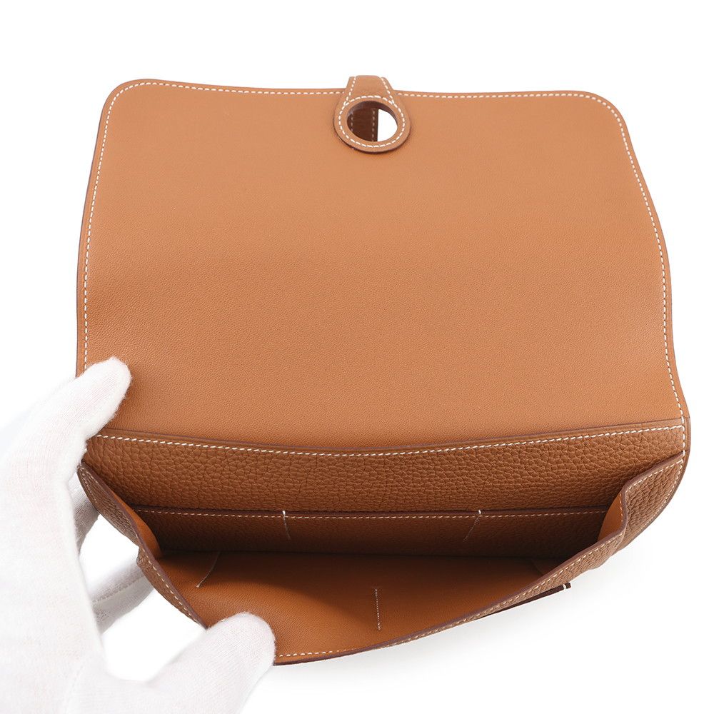 Hermes Wallet Dogon GM Duo Gold Silver Togo — view 6