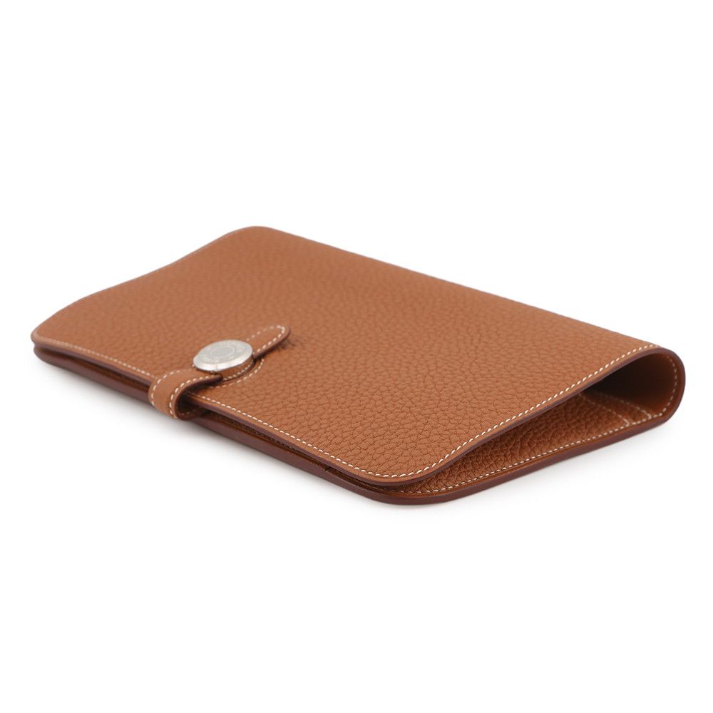 Hermes Wallet Dogon GM Duo Gold Silver Togo — view 2