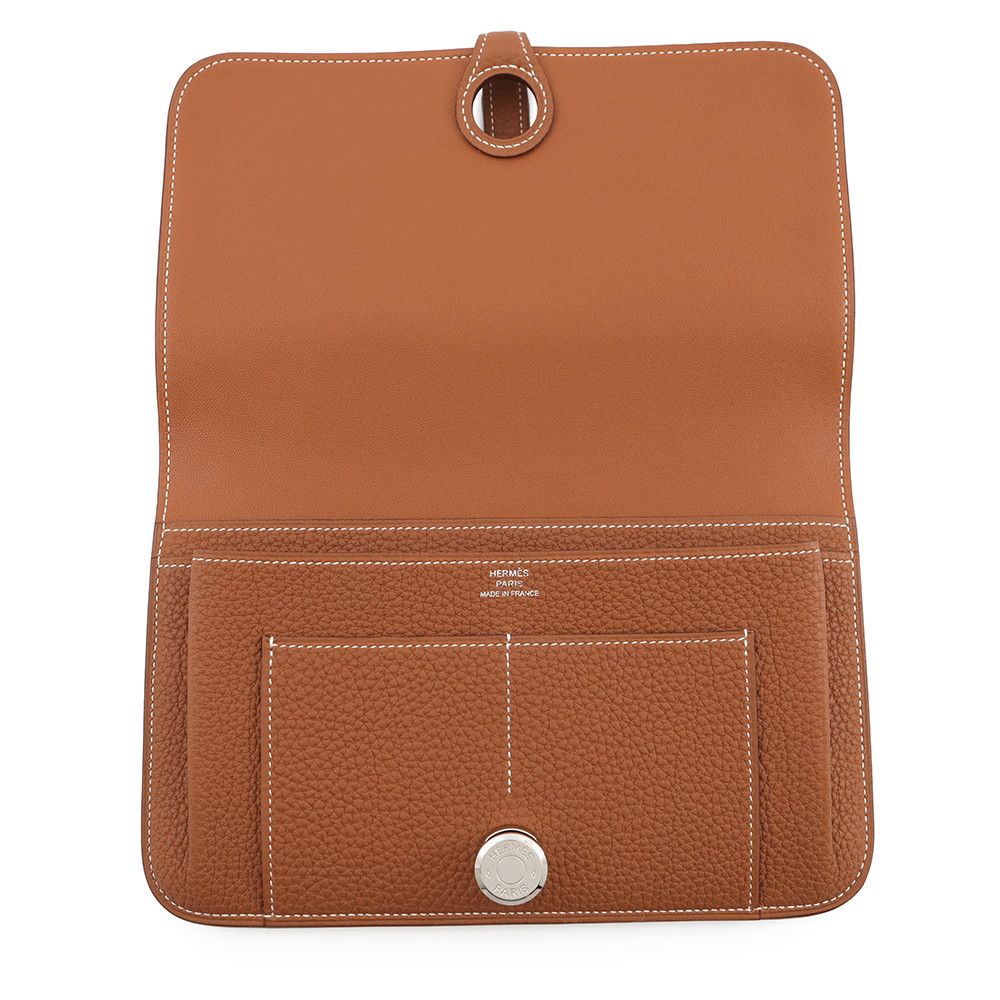 Hermes Wallet Dogon GM Duo Gold Silver Togo — view 4