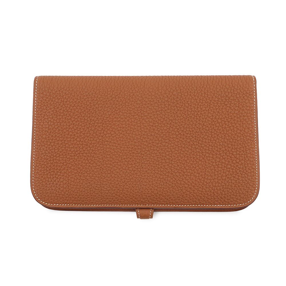 Hermes Wallet Dogon GM Duo Gold Silver Togo — view 3