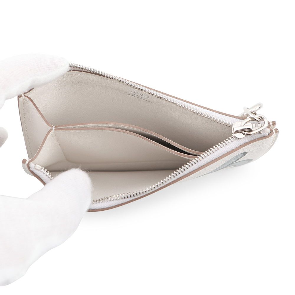 Hermes Card Case Zip Azap Chaine D'ancre Glisper Mangalore Gris Perle Silver — view 4