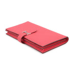 Hermes Wallet Bearn Souffle Yes Rose Azalea Silver Chevre Misor — view 2