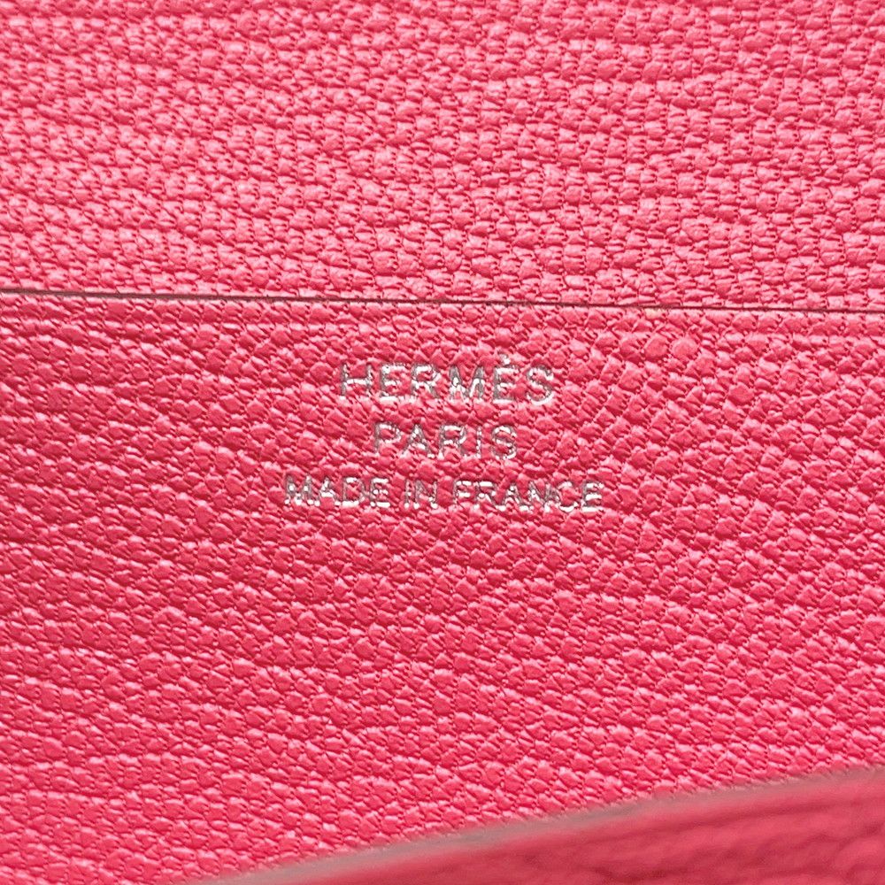 Hermes Wallet Bearn Souffle Yes Rose Azalea Silver Chevre Misor — view 9