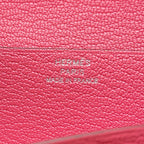 Hermes Wallet Bearn Souffle Yes Rose Azalea Silver Chevre Misor — view 9